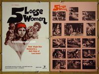 U027 5 LOOSE WOMEN movie pressbook '74 Ed Wood