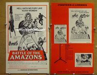 U057 BATTLE OF THE AMAZONS movie pressbook '73 sexy!