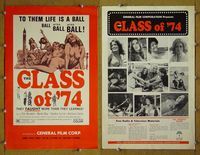 U116 CLASS OF '74 movie pressbook '72 high school sex!