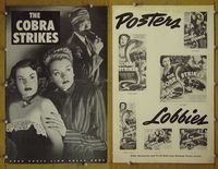U117 COBRA STRIKES movie pressbook '48 film noir!