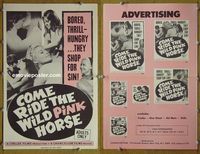 U119 COME RIDE THE WILD PINK HORSE movie pressbook '66 sex!