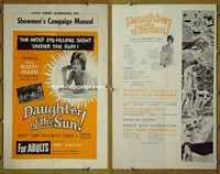 U135 DAUGHTER OF THE SUN movie pressbook '62 Herschell Lewis
