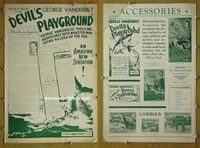 U155 DEVIL'S PLAYGROUND  movie pressbook '30s George Vanderbilt