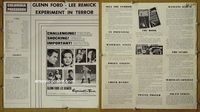 U195 EXPERIMENT IN TERROR movie pressbook '62 Glenn Ford