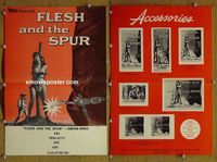 U212 FLESH & THE SPUR movie pressbook '56 John Agar, naked fury!