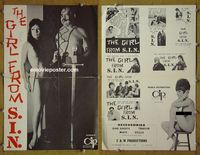 U237 GIRL FROM SIN movie pressbook '66 comedy!