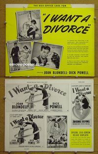 U311 I WANT A DIVORCE movie pressbook '40 Joan Blondell