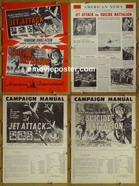 U333 JET ATTACK/SUICIDE BATTALION movie pressbook '58 AIP!
