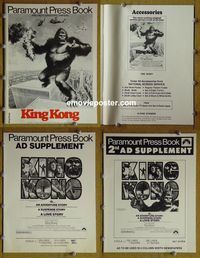 U346 KING KONG  movie pressbook '76 BIG Ape,Jessica Lange