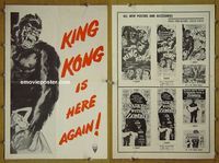 U345 KING KONG/I WALKED WITH A ZOMBIE movie pressbook '56 Fay Wray, Armstrong