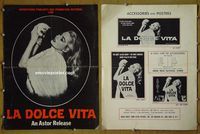 U354 LA DOLCE VITA movie pressbook '61 Federico Fellini, Ekberg