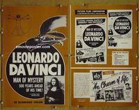 U375 LEONARDO DA VINCI movie pressbook '52 classic artwork!