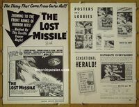 U391 LOST MISSILE movie pressbook '58 from outer hell!