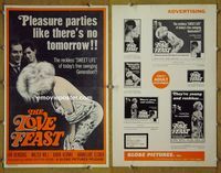 U395 LOVE FEAST movie pressbook '61 pleasure parties, sex!