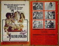 U439 MANHANDLERS movie pressbook '73 massage mafia gang sex!