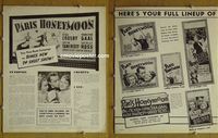 U541 PARIS HONEYMOON movie pressbook '39 Bing Crosby