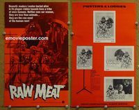 U588 RAW MEAT movie pressbook '73 Pleasance, classic AIP horror!