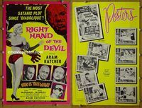 U601 RIGHT HAND OF THE DEVIL movie pressbook '63 Satanic plot!!