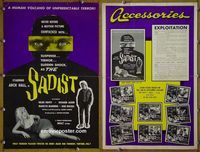 U613 SADIST movie pressbook '63 sexploitation horror!