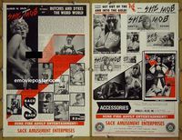 U635 SHE MOB movie pressbook '68 adults only, Butches & Dykes!