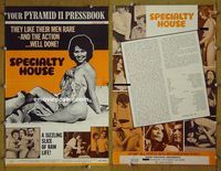 U670 SPECIALTY HOUSE movie pressbook '60s sex!
