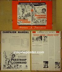 U692 SUBMARINE SEAHAWK/PARATROOP COMMAND movie pressbook '59