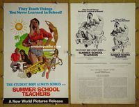 U698 SUMMER SCHOOL TEACHERS movie pressbook '74 football sex!