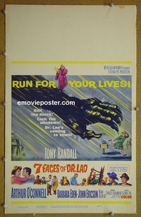 T109 7 FACES OF DR LAO window card movie poster '64 Tony Randall