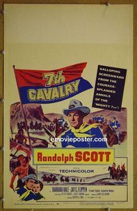 T112 7th CAVALRY window card movie poster '56 Randolph Scott