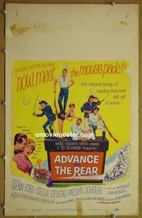 T114 ADVANCE TO THE REAR window card movie poster '64 Glenn Ford, Stevens