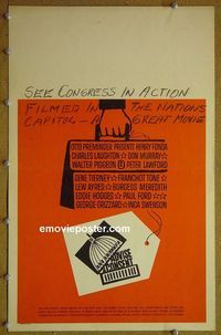 T117 ADVISE & CONSENT window card movie poster '62 Saul Bass artwork!