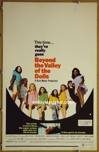 T128 BEYOND THE VALLEY OF THE DOLLS window card movie poster '70 Russ Meyer