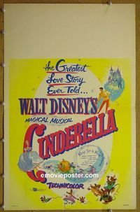T144 CINDERELLA  window card movie poster R57 Walt Disney