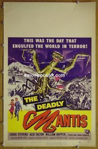 T156 DEADLY MANTIS window card movie poster '57 classic science fiction!