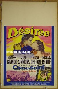 T158 DESIREE window card movie poster '54 Marlon Brando, Jean Simmons