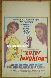 T168 ENTER LAUGHING window card movie poster '67 Elaine May, Reni Santoni