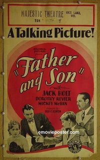 T169 FATHER & SON window card movie poster '29 'A Talking Picture!'