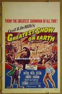T189 GREATEST SHOW ON EARTH  window card movie poster R67 Charlton Heston