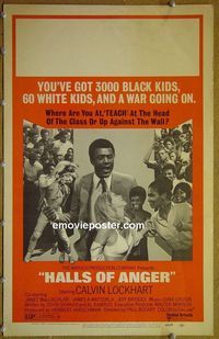 T192 HALLS OF ANGER window card movie poster '70 Calvin Lockhart, Bridges