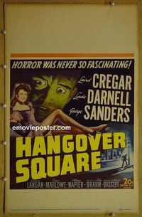 T194 HANGOVER SQUARE window card movie poster '45 Laird Cregar, Darnell