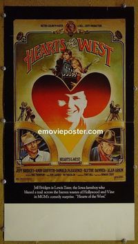 T197 HEARTS OF THE WEST window card movie poster '75 Jeff Bridges