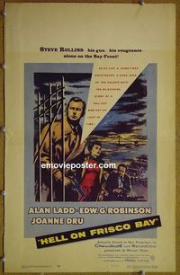 T200 HELL ON FRISCO BAY window card movie poster '56 Alan Ladd