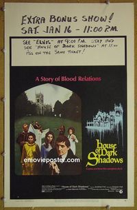 T202 HOUSE OF DARK SHADOWS window card movie poster '70 Jonathan Frid