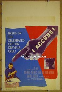 T205 I ACCUSE  window card movie poster '57 Jose Ferrer, lawyer!