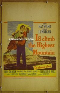 T208 I'D CLIMB THE HIGHEST MOUNTAIN window card movie poster '51 Lundigan