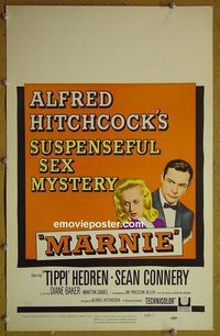 T245 MARNIE window card movie poster '64 Sean Connery, Alfred Hitchcock