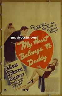 T254 MY HEART BELONGS TO DADDY window card movie poster '43 Richard Carlson