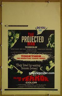 T282 PROJECTED MAN/ISLAND OF TERROR  window card movie poster '67