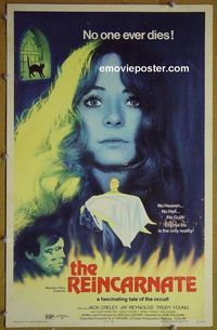 T289 REINCARNATE window card movie poster '71 No one ever dies, horror