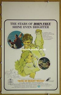 T292 RING OF BRIGHT WATER window card movie poster '69 Bill Travers
